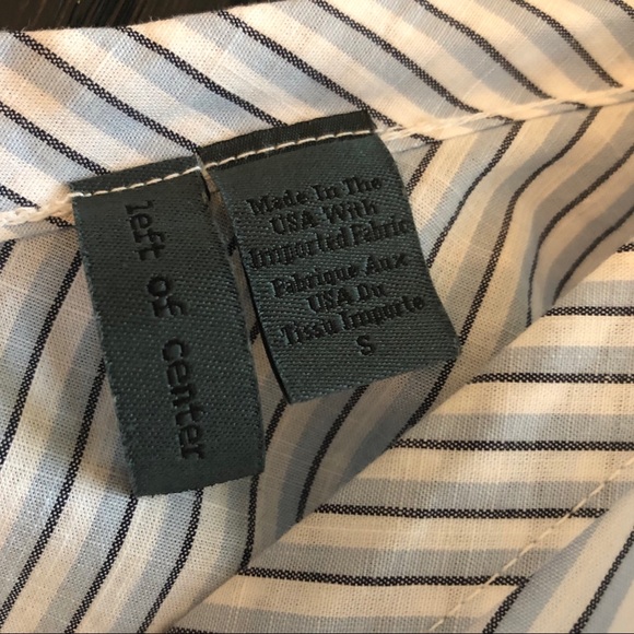 Anthropologie Left of center ruffle sleeveless top white blue - Picture 4 of 6